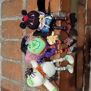 Vintage Costco Halloween Shelf Sitters Bat Mummy Witch
